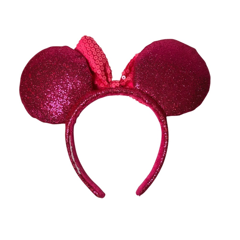 Magenta Pink Sequin Minnie Mouse Ears - Picture 3 of 3